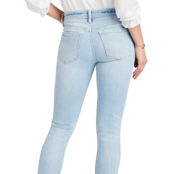 Sam Edelman The Kitten Mid Rise Skinny Crop Light Blue Jeans Size 27 - Picture 3 of 8